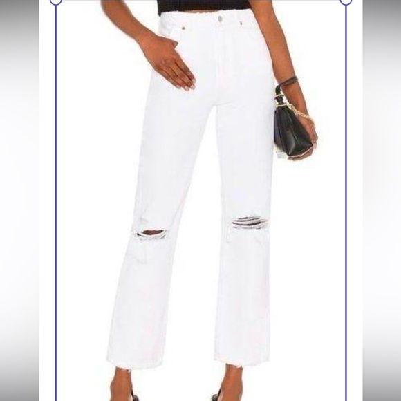 High Waist White Distressed Jeans NWT - Picture 1 of 4